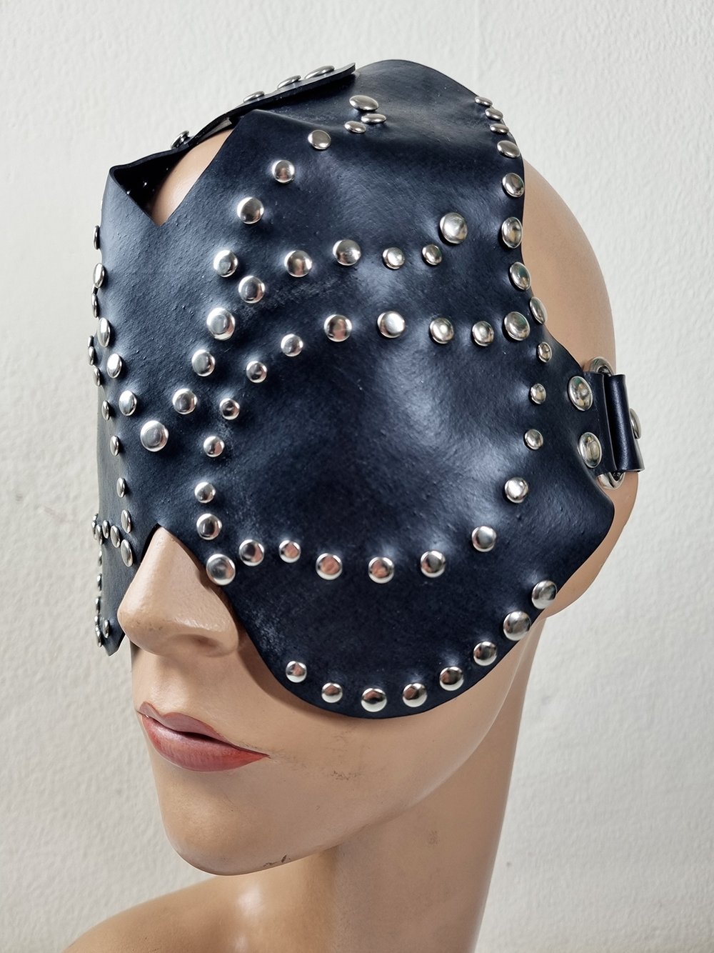 Broke Boutique Silver Studded Rubber Blindfold Mask