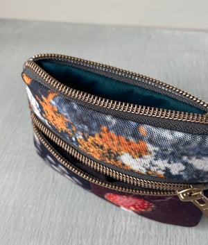 Image of Fly agaric lichen, double zipper pouch, fits cards