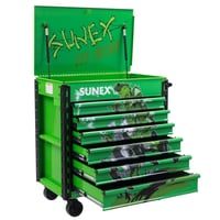 Image 2 of  SQUINDO SUNEX – IT’S ALIVE!! – 34" 6 DRAWER PREMIUM SERVICE CART - GREEN 