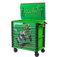 Image 3 of  SQUINDO SUNEX – IT’S ALIVE!! – 34" 6 DRAWER PREMIUM SERVICE CART - GREEN 