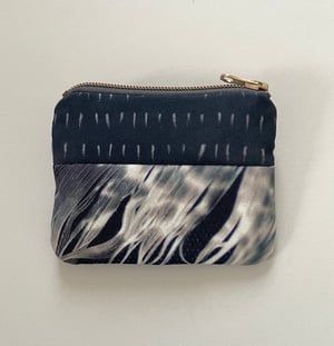 Image of Fly agaric feather, double zipper pouch, fits cards
