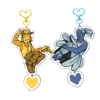 Image 1 of Yellow and Blue Deltarune Connected Charms