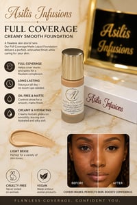 Image 1 of Long Lasting Full Coverage Matte Liquid Foundation 