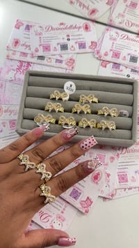 Image 3 of Pink Bling  Bow ring 