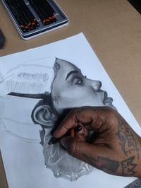 Image 3 of Unique Self Graphite Drawing Print