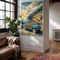 Image 1 of FIAT 600 Jolly "La Dolce Vita” Fine Art in stile vintage 