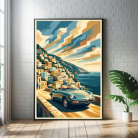 Image 1 of Alfa Romeo Duetto "La Dolce Vita” Fine Art in stile vintage