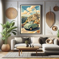 Image 5 of FIAT 500 "Sotto il Sole d'Italia” Fine Art in stile vintage 