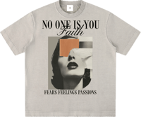 Image 1 of Heavyweight Vintage "NOIY FAITH" T-shirt - Light Apricot 430gsm|12.7oz