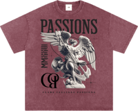 Image 4 of Oversized Snow Washed "PASSIONS NOIY" T-shirt 250gsm|7.4oz