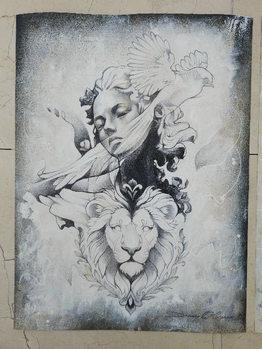  "Divine Velvet" Black 1/1 UNIQUE - Mixed Media on paper - FREE WORLDWIDE SHIPPIN...