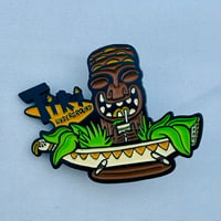 Image 2 of Tiki Underground Outrigger Canoe 1.75" Soft Enamel Pin