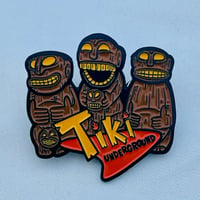 Image 2 of Tiki Underground Cannibal Trio 1.75" Soft Enamel Pin