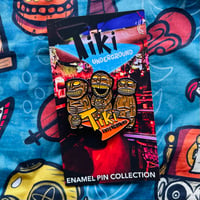 Image 1 of Tiki Underground Cannibal Trio 1.75" Soft Enamel Pin