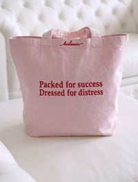 Image 1 of Packed for success dressed for distress vintage tote bag