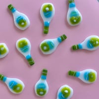 Image 1 of Fused glass tiny ranch bottle magnets