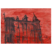 Image 1 of  Hyndland  Tenements  -  Sketchbook Drawing - Charcoal, Pencil and Acrylic Paint...