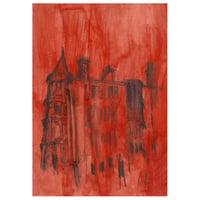Image 1 of Hyndland Tenements  -  Sketchbook Drawing - Charcoal, Pencil and Acrylic Pain...