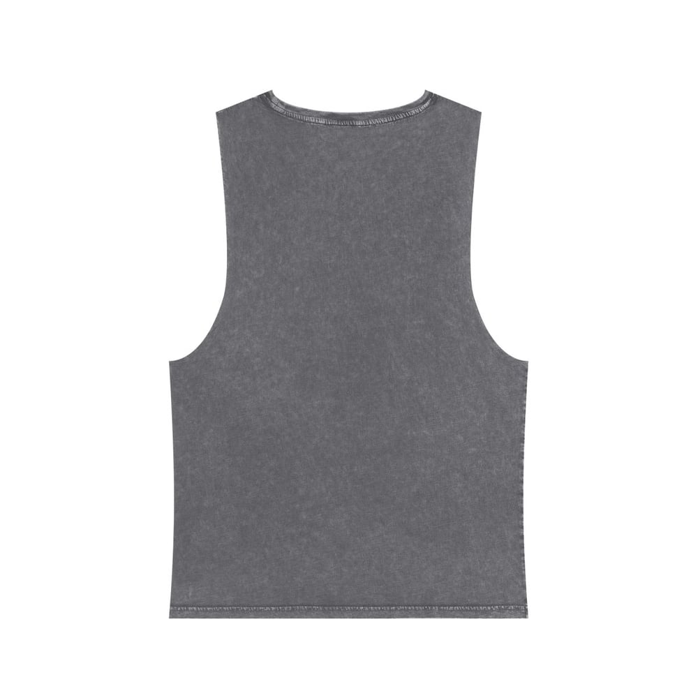 Image of Vintage Stonewash Tank Top — "Becoming Fabulous" Graphic Muscle Tee Caterpillar Original Drawing 