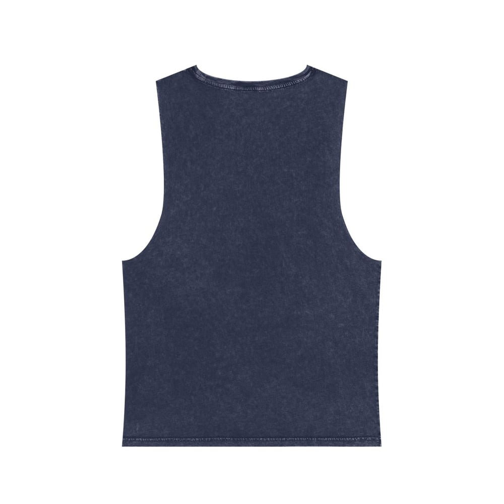 Image of Vintage Stonewash Tank Top — "Becoming Fabulous" Graphic Muscle Tee Caterpillar Original Drawing 