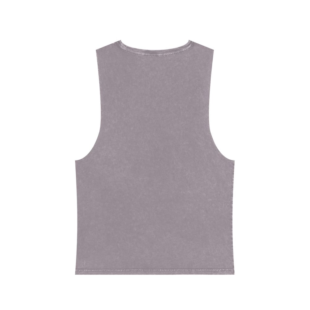 Image of Vintage Stonewash Tank Top — "Becoming Fabulous" Graphic Muscle Tee Caterpillar Original Drawing 
