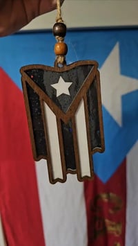 Image 5 of Puerto Rico Flag Car Charm – Boricua Pride Rearview Mirror Suncatcher Auto Décor