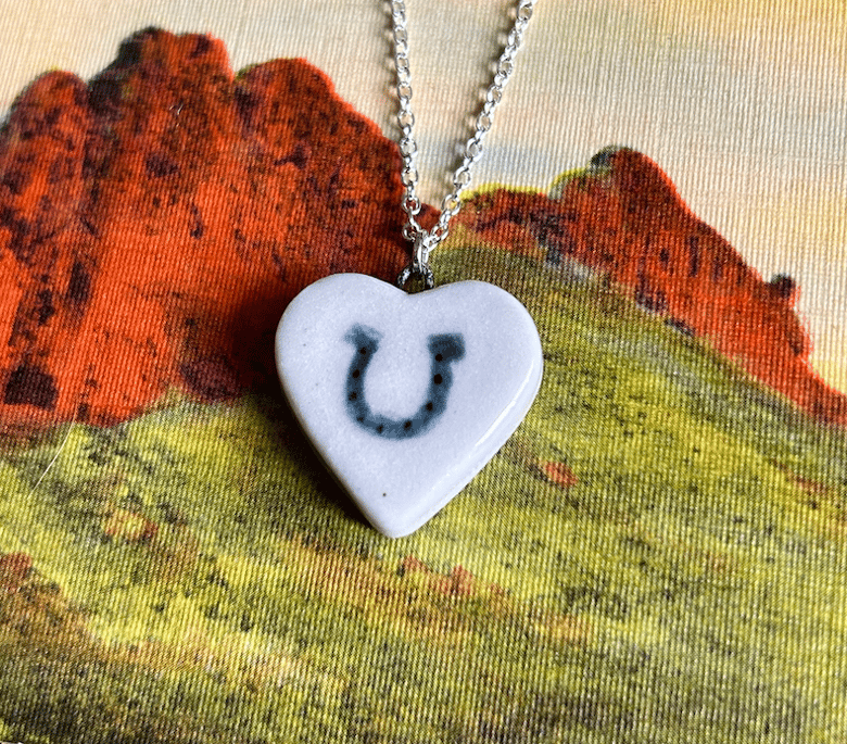 Image of Porcelain Horseshoe Pendant
