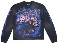 Image 2 of Hellstar Powered By The Star Long-Sleeve T-Shirt 'Black/Purple'