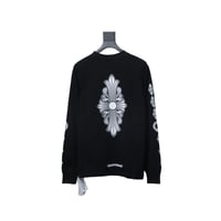 Image 1 of Chrome Hearts Fleur Cross Long Sleeve T-Shirt Black