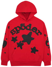 Image 1 of Sp5der Beluga Hoodie 'Red/Black'