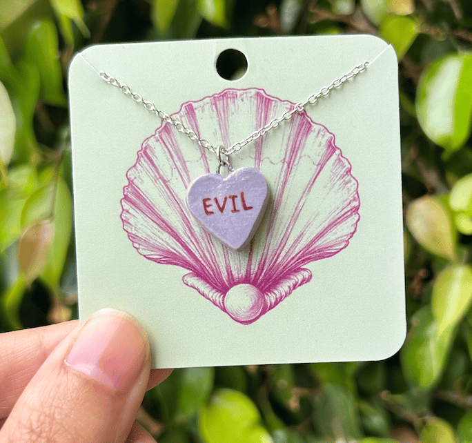 Image of Porcelain Purple Evil Pendant