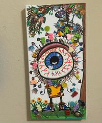 Image 1 of Monster Fiesta mixed media painting