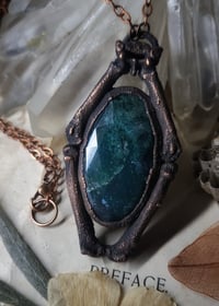 Image 1 of Cat Bone & Moss Agate Gemstone Amulet