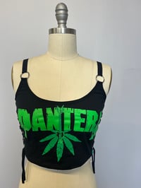 Image 1 of Pantera Lace Up Crop Top -Size Small