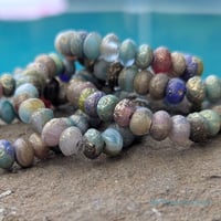 Image 1 of Czech Glass Sea Glass Rondelle Beads | 8x5mm & 7x5mm Mixed Sizes |Tidepool Treasures