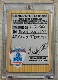 Image 3 of READING, PA STAGE PLAYED PICK/ CARD COMBO