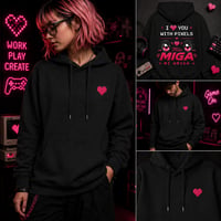 I ♥ U with Pixels Unisex hoodie