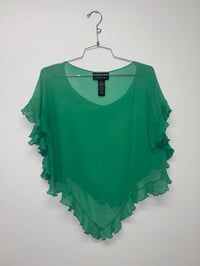 Image 1 of silk poncho top