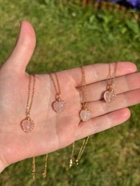 Image 1 of Rose Quartz Heart Necklace