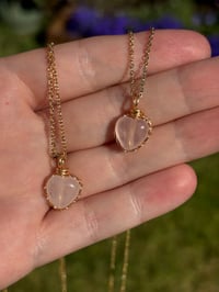 Image 2 of Rose Quartz Heart Necklace