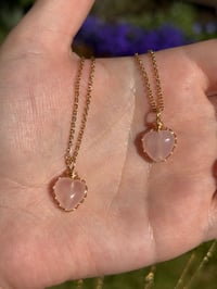 Image 3 of Rose Quartz Heart Necklace