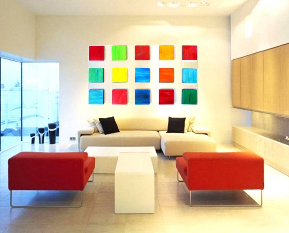 Colorful Wall Art | Modern Wall Art | Wood Art | Modern Living Room