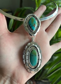 Image 2 of Two stone Turquoise Collar Necklace