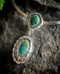 Image 1 of Two stone Turquoise Collar Necklace