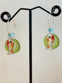 Koi with Lily pad Earrings