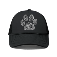 DUMB PUPPY RHINESTONE MESH TRUCKER HAT