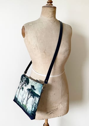 Image of Scots pines, large shoulder bag with crossbody leather strap 