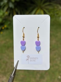 Image 1 of Purple Heart Earrings
