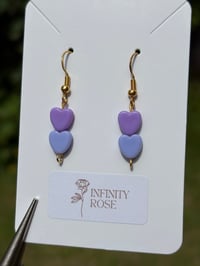 Image 2 of Purple Heart Earrings