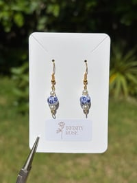 Image 1 of Porcelain Blue Blossom Drop Earrings